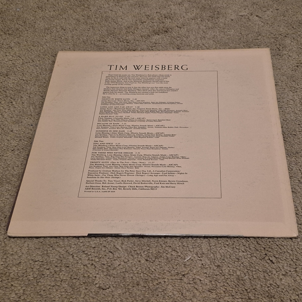 Tim Weisberg Vinyl Record - Picture 2 of 6